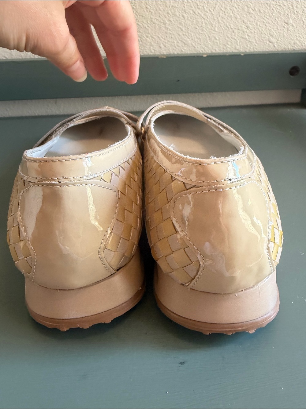 Cole Haan Bria Maryjane Woven Flats Tan Yellow Size 7 - Picture 4 of 6